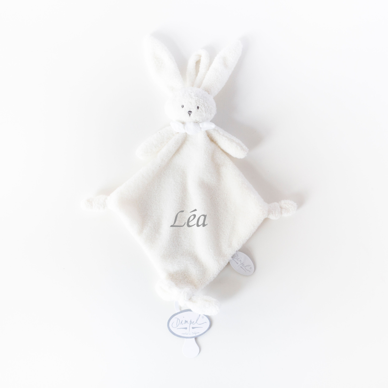  - ella lapin - attache-sucette blanc 25 cm 